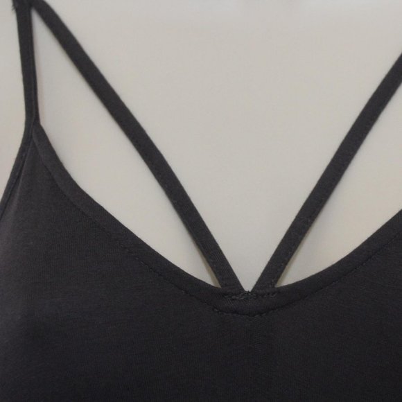 Zenana Charcoal Split Neck Dress Size M - Picture 2 of 4